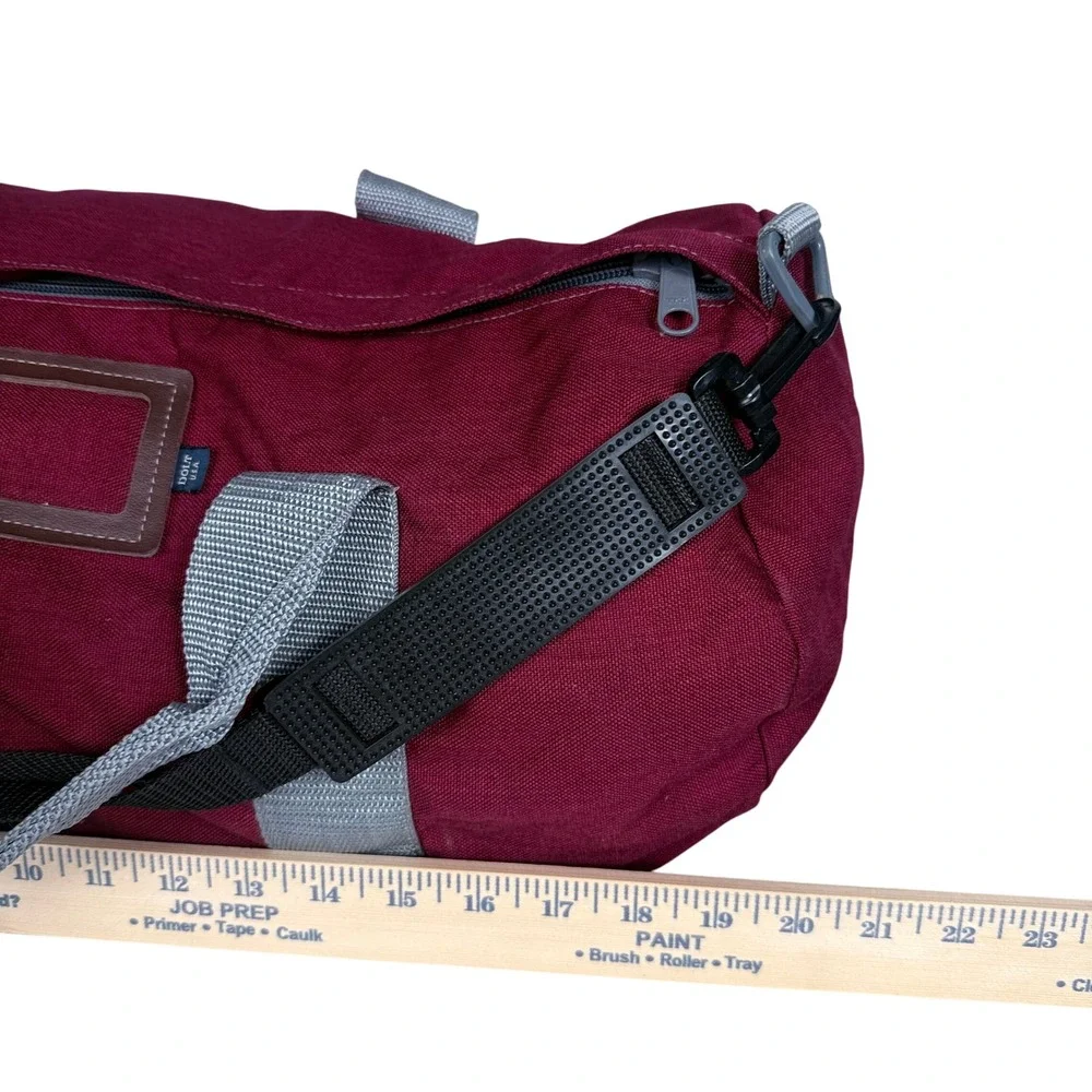 Dolt USA Duffel Bag Unisex Large Burgundy Canvas Travel Gym Weekend Carry On